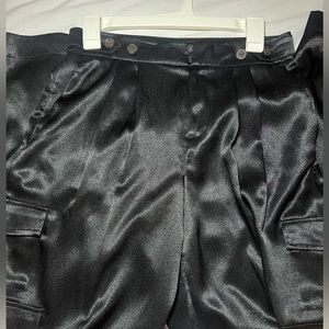 A New Day Satin Cargo Dress Pants Size 2 Black